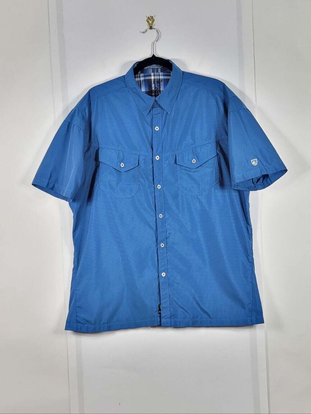 Kuhl Blue Short-Sleeve Button-Up Men's Shirt #851 Size XL